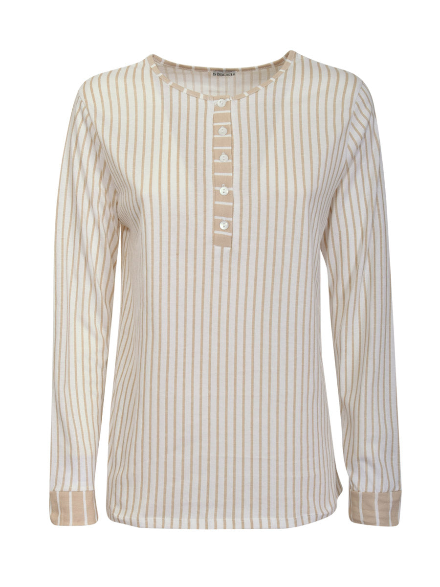 Long Sleeve Cotton Striped Pajamas Set