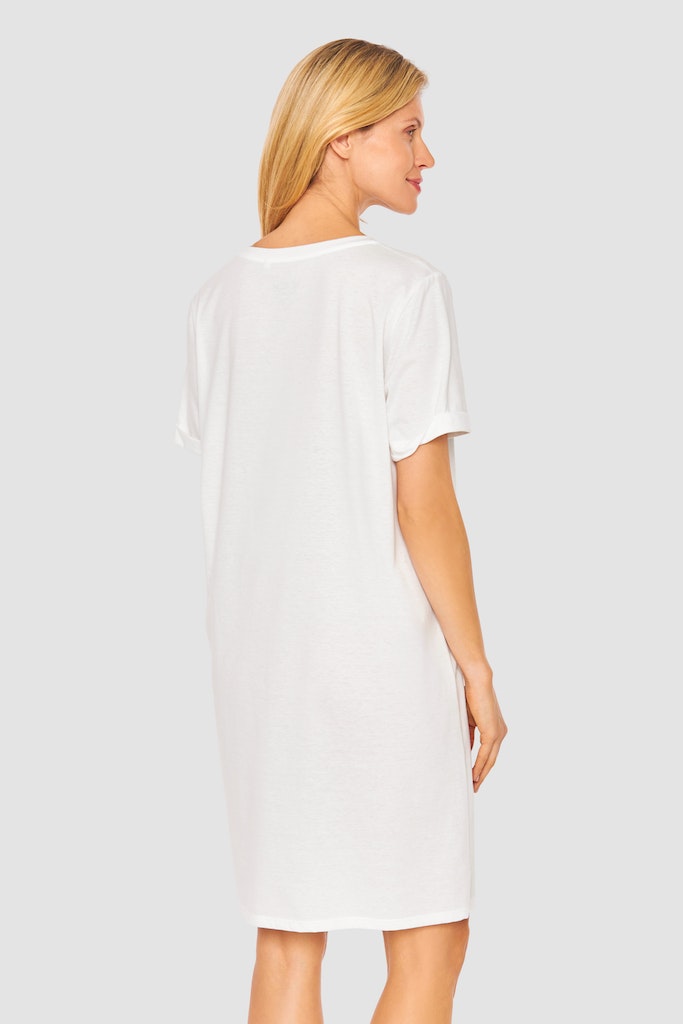 Model is wearing Be Happy Jersey Cotton Night Dress back picture