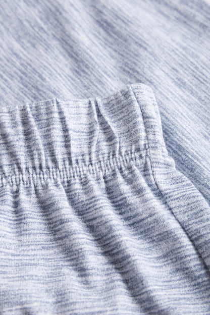 Be Happy Blue Melange Look Cotton Short front picture waist band