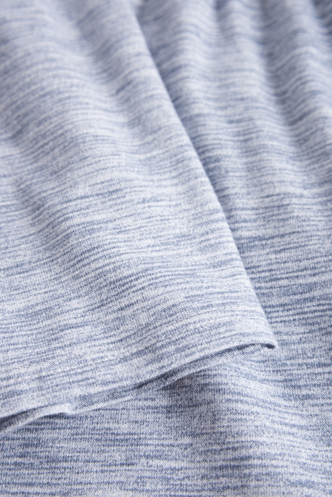 Be Happy Blue Melange Look Cotton Short front picture detail on the bottom