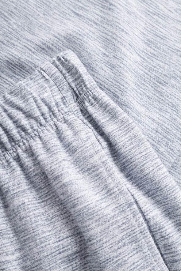 Be Happy Blue Melange Look Cotton Pants waist band and side pocket detail