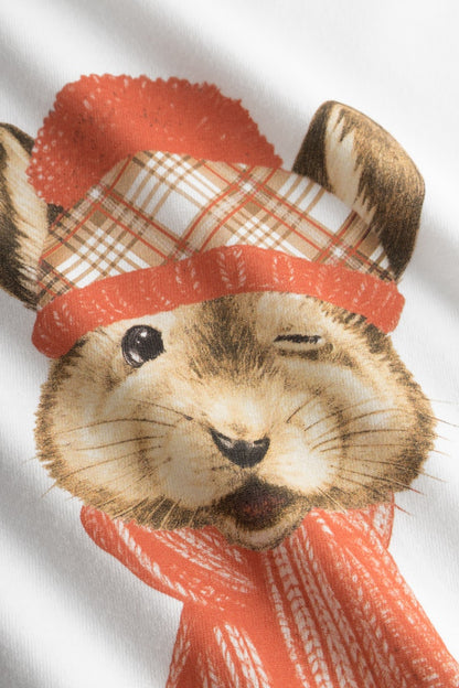 Be Happy Jersey Cotton Night dress front picture detail on animal aplication