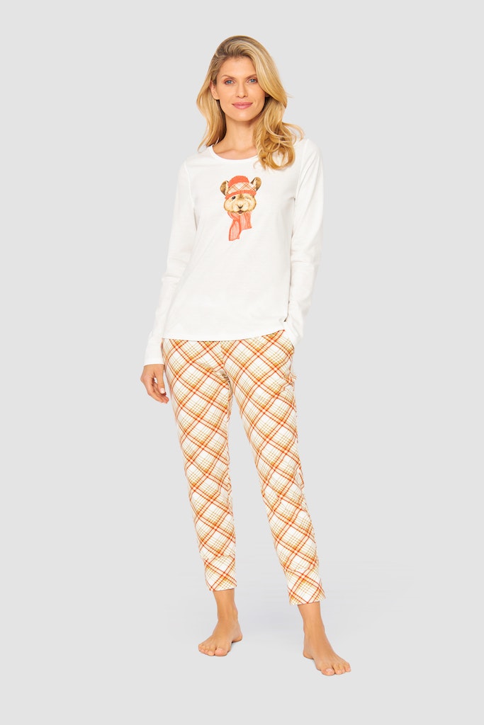 Full front of the Be Happy Cotton Check Capri Pants