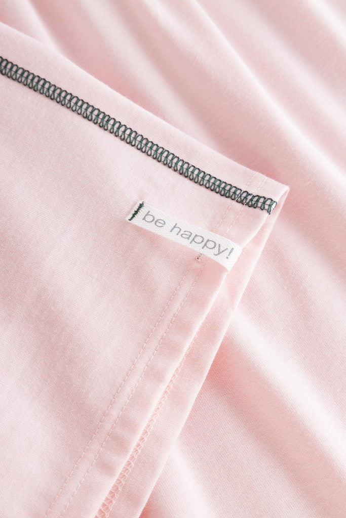 Be Happy Cotton Bermuda Shorts front picture detail on decorative seam on side with the logo