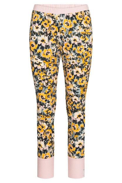 Front Be Happy Cotton Floral Capri Pants