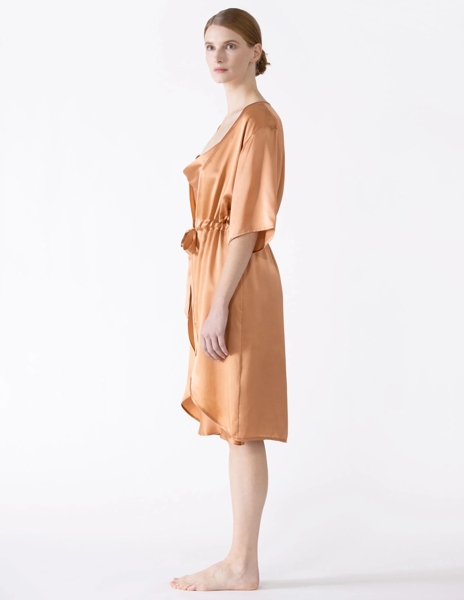 NK IMODE Sierra 3/4 Sleeve Front Tie Silk Robe