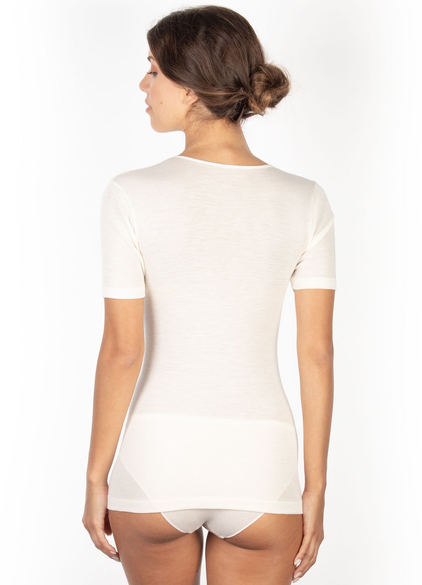 Wool & Silk Short Sleeve Top by EGi from Italy