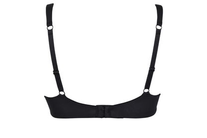 Black wireless spacer cup bra from the Plus line by SIéLEI from Italy.