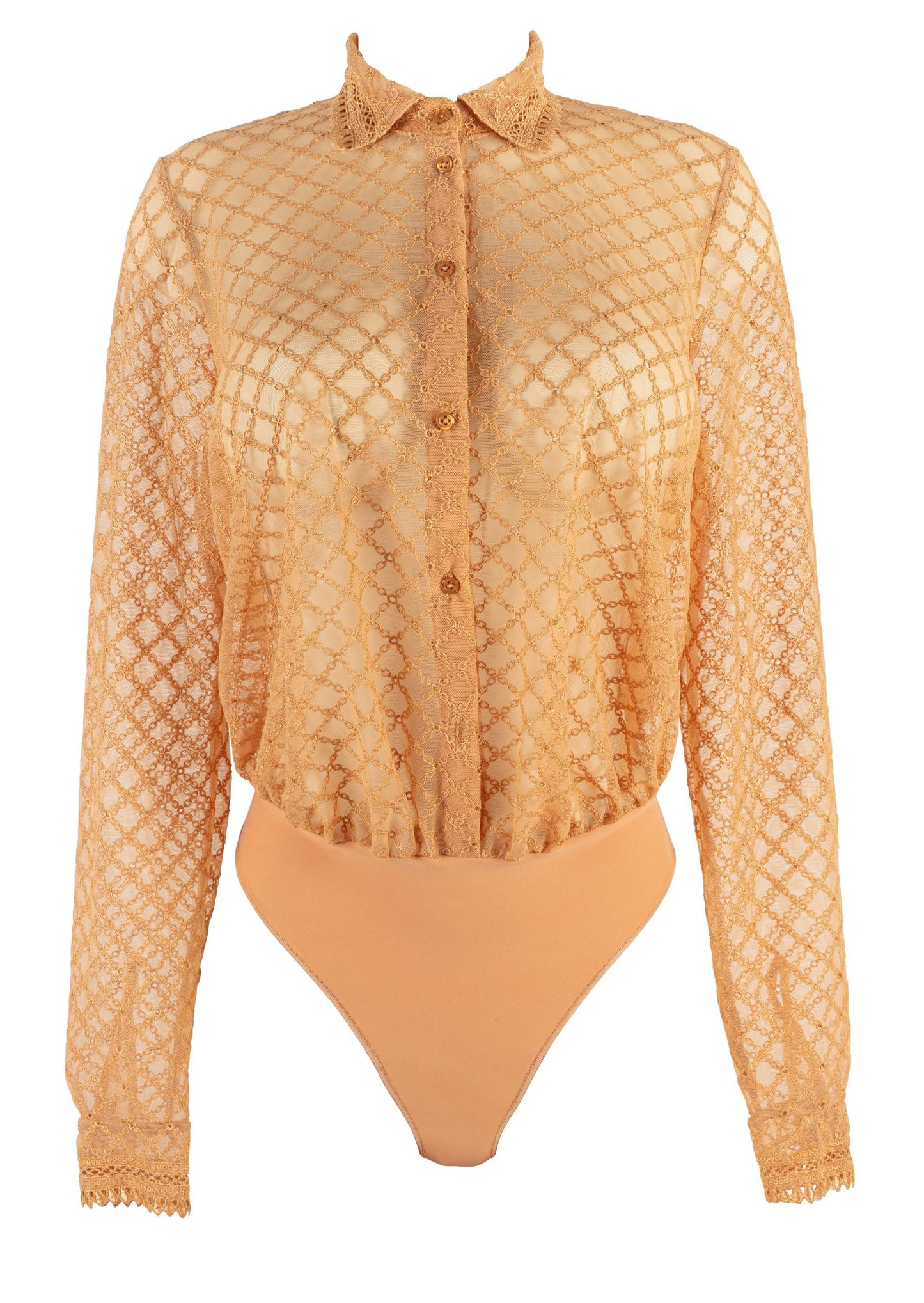 Ultraluxe embroidery shirt-bodysuit from the Paco line by Louisa Bracq from France at DiModa Lingerie Toronto. 