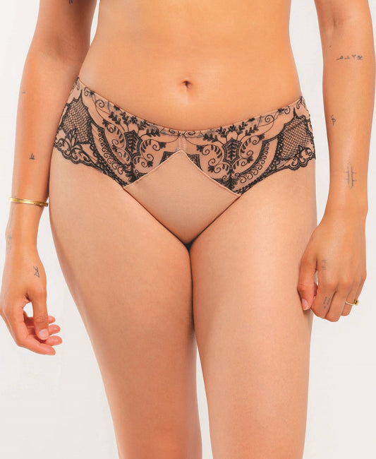 Sophisticated and luxuriously embroidered shorty from the Kant line by Louisa Bracq from France at DiModa Lingerie Toronto.