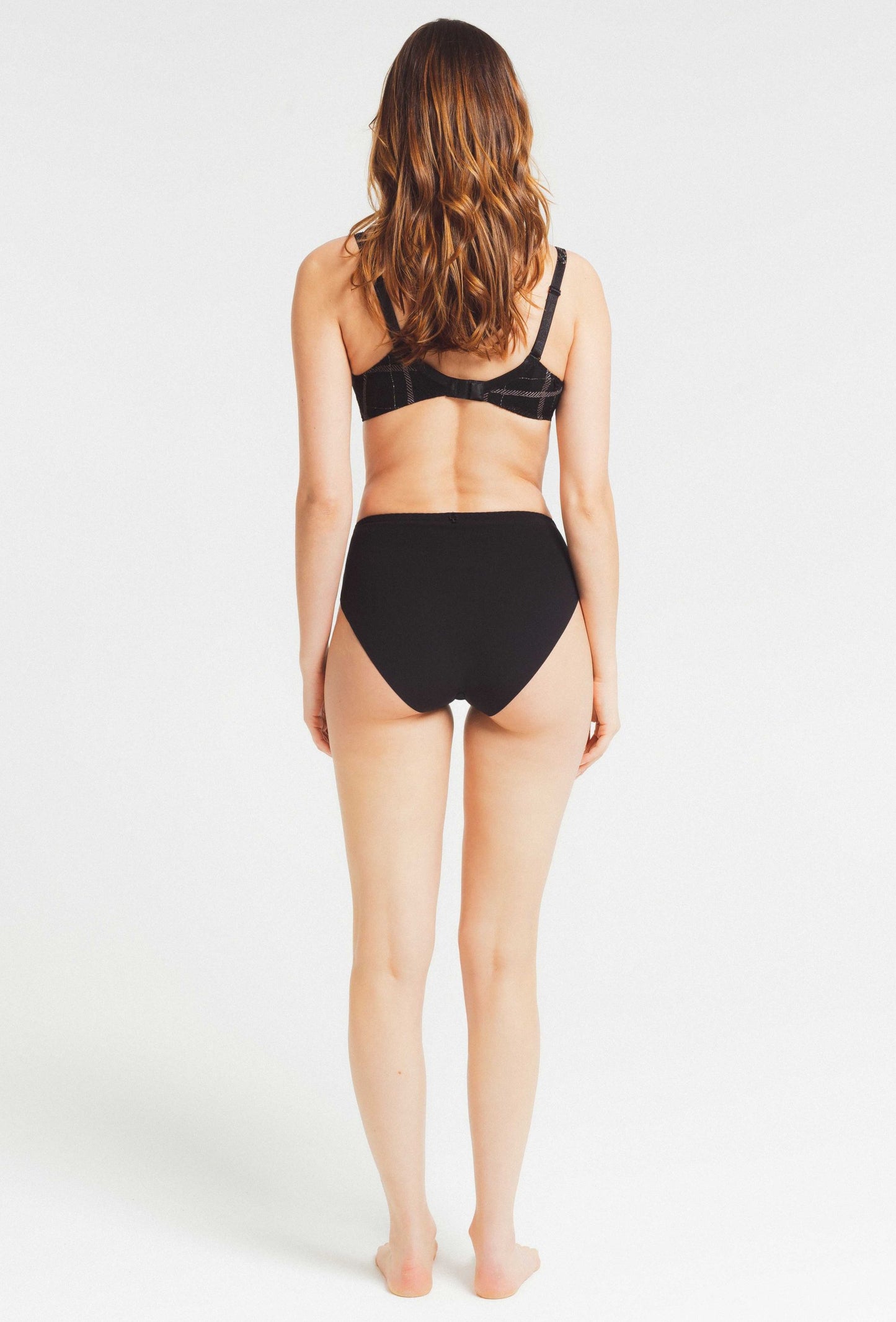 Embroidered Tartan Motif Full Brief