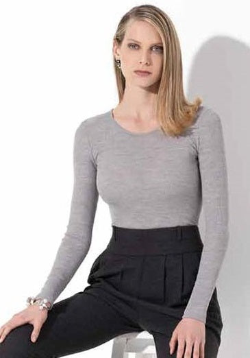 Lightweight soft long-sleeved top from the Wool-Modal line by Emmebivi from Italy.