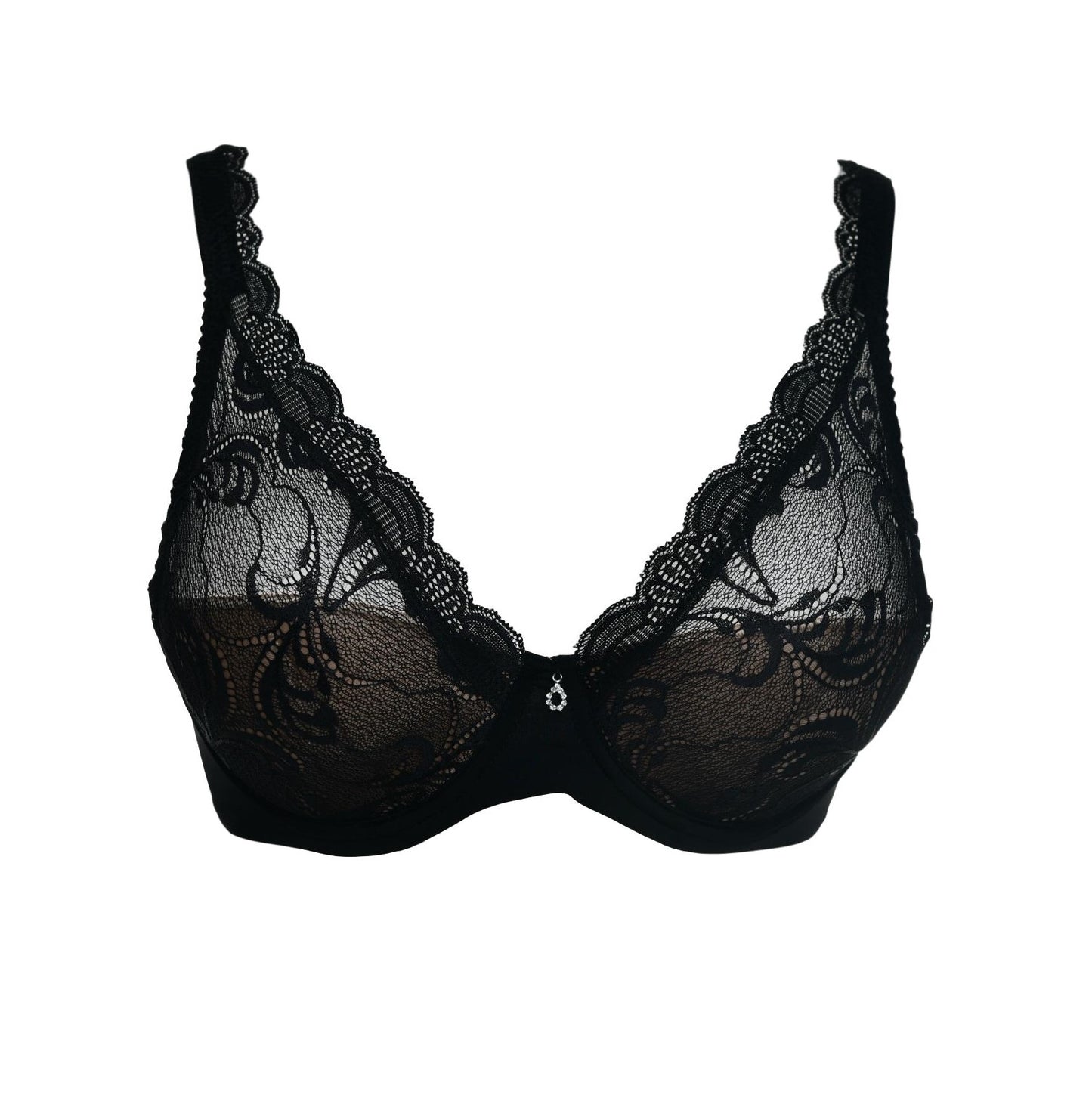 The Savoir Faire line from Leilieve features this lace bra for an ideal fit and comfort from its meticulous construction. The cups have been designed with light padding (about 2mm) attached only to the underwire and overlaid with Italian flat lace, detaching the cups for unrestricted movement while minimizing the fabric's transparency.
