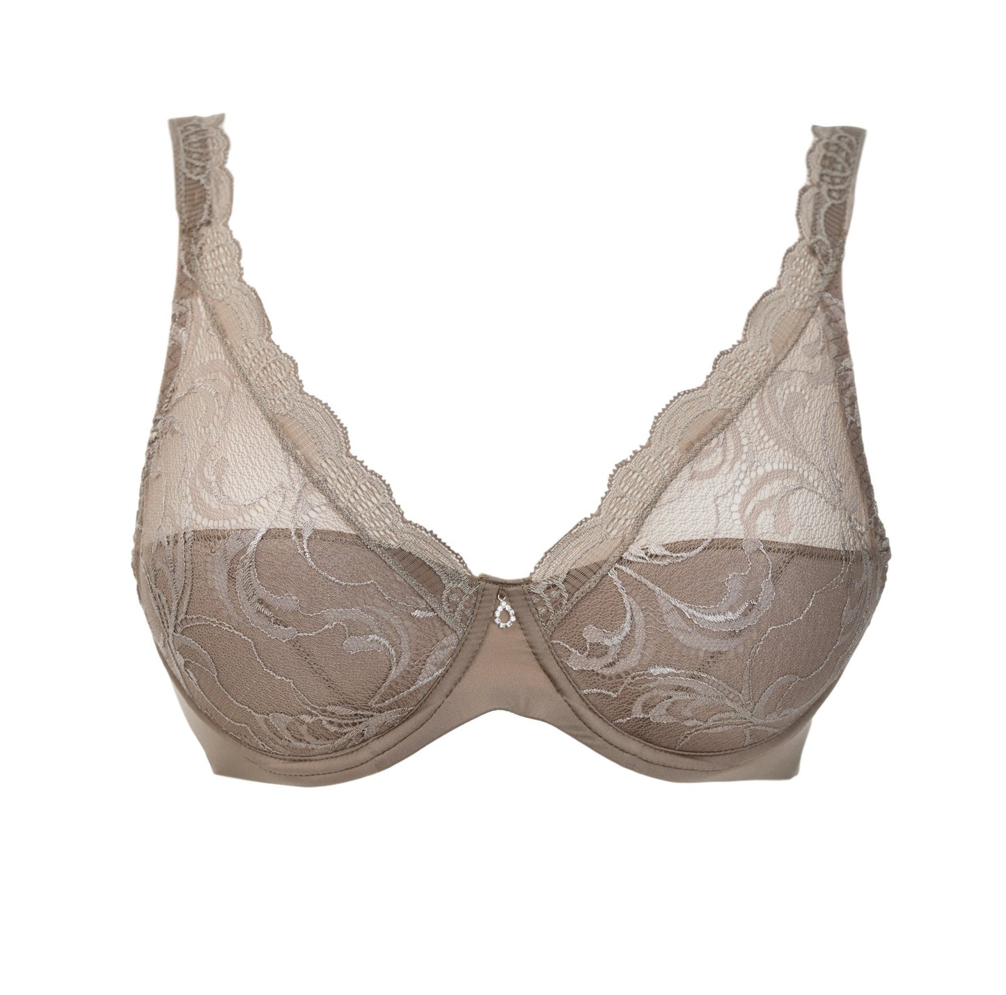 The Savoir Faire line from Leilieve features this lace bra for an ideal fit and comfort from its meticulous construction. The cups have been designed with light padding (about 2mm) attached only to the underwire and overlaid with Italian flat lace, detaching the cups for unrestricted movement while minimizing the fabric's transparency.