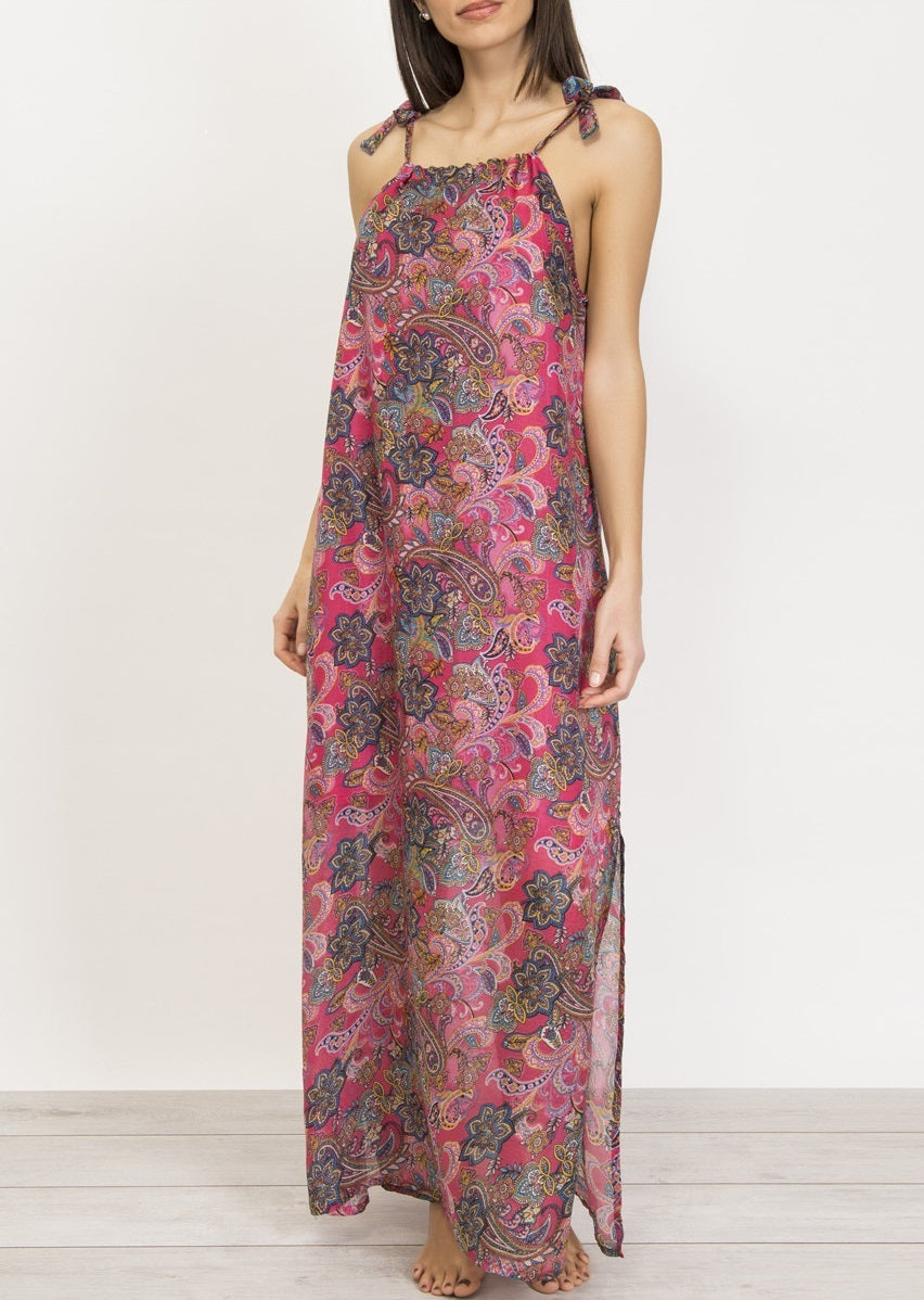 Maxi sundress made of 100% silk by Verdissima from Italy