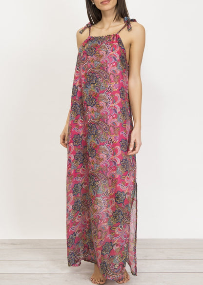 Maxi sundress made of 100% silk by Verdissima from Italy
