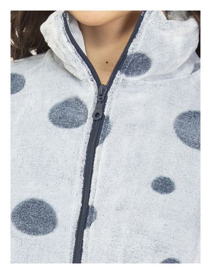 Zipper Long sleeve and long pants plush pajamas set with bubble designed fabric by SIeLEI from Italy