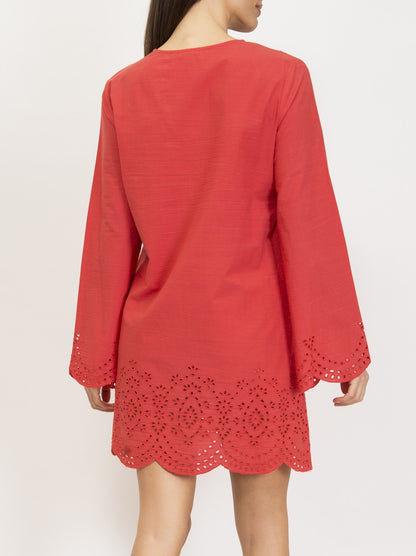 Woven Cotton Short Kaftan by Verdissima from Italy