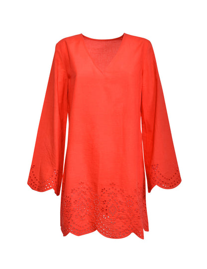 Woven Cotton Short Kaftan by Verdissima from Italy