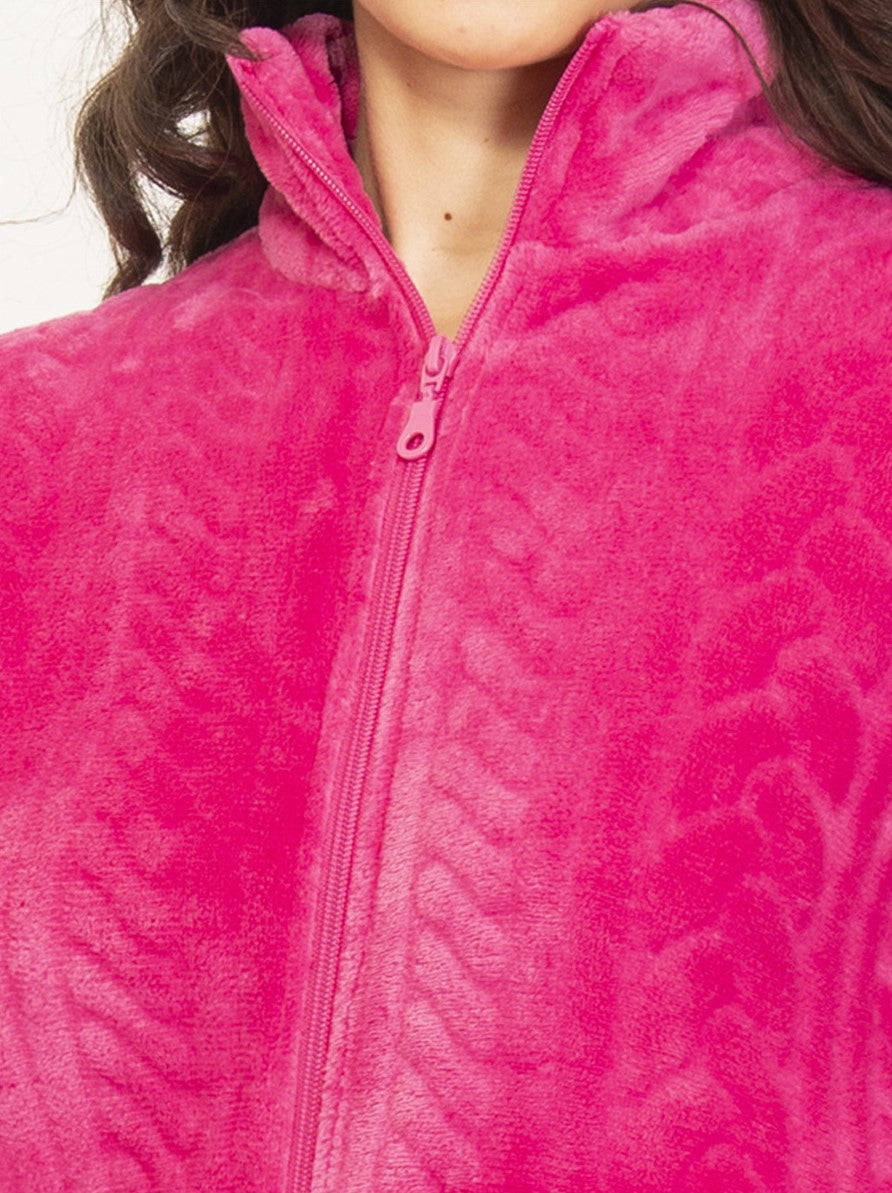 Braid knitting pattern two-piece PJ made of plush fleece fabric by SIeLEI from Italy