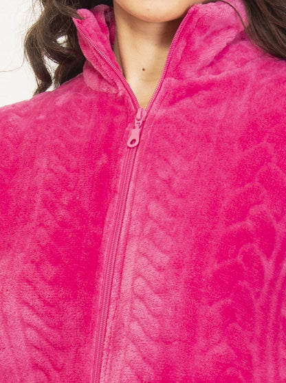 Braid knitting pattern two-piece PJ made of plush fleece fabric by SIeLEI from Italy