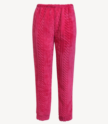 Braid knitting pattern two-piece PJ made of plush fleece fabric by SIeLEI from Italy